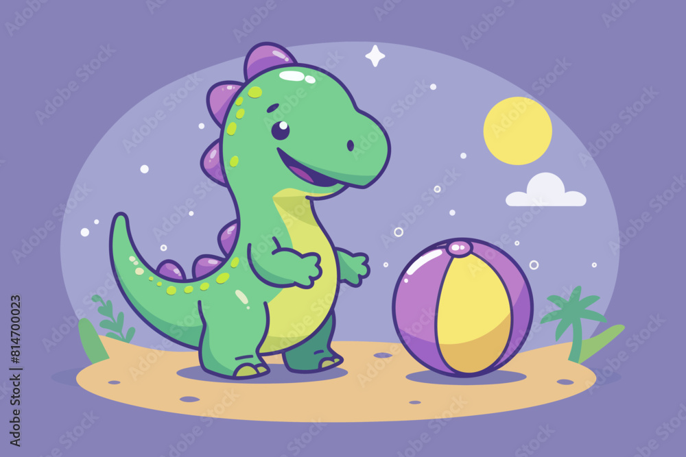 a green dinosaur standing next to an egg