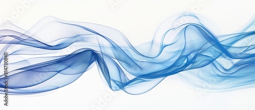 The movement of the blue lines of the horizontal wave, Design element, Wave element with abstract blue lines for website, banner and brochure, Curve flow motion illustration
