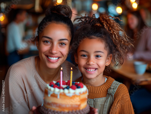 Mother and Daughter Celebrating Birthday