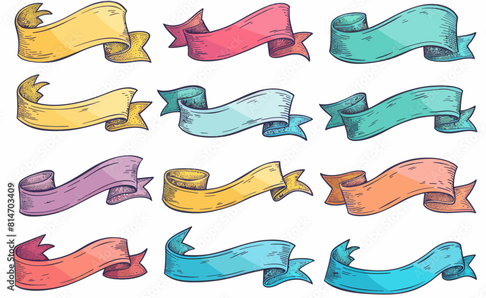 a set of different colored ribbons a set of different colored ribbons