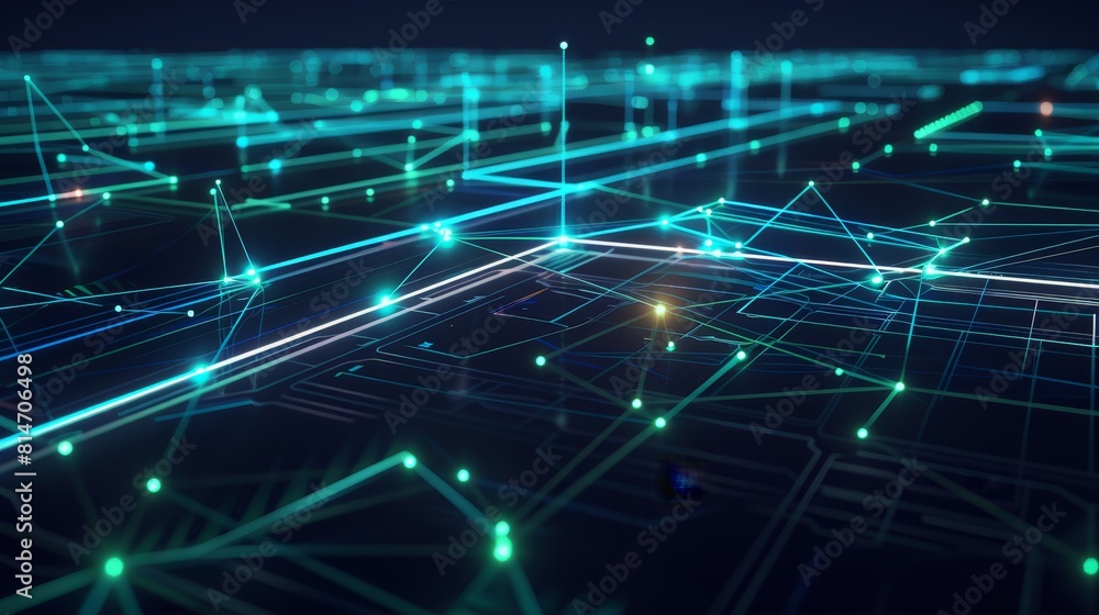Fototapeta premium Abstract network connections with glowing nodes, perfect for technology and connectivity themes.