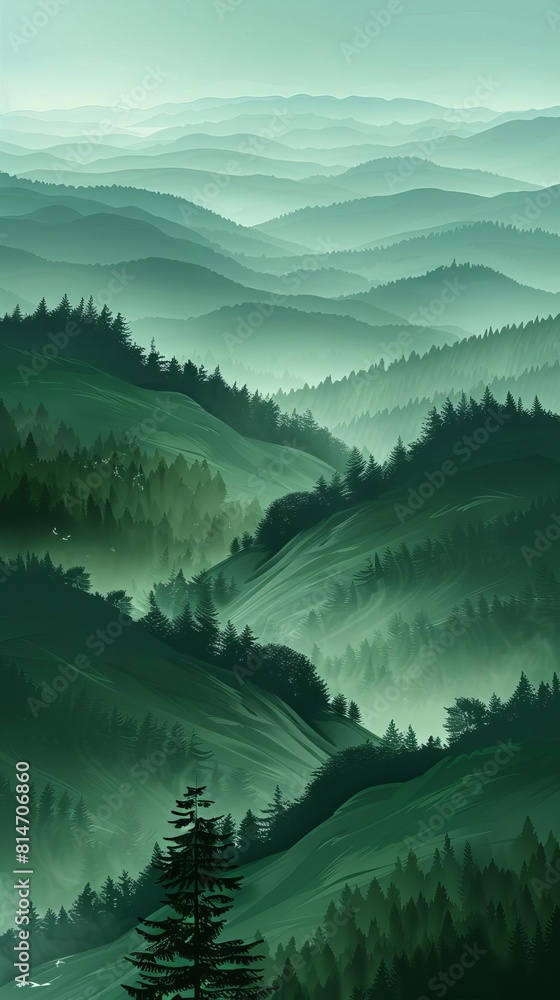 Fototapeta premium Create a realistic painting of a mountain landscape
