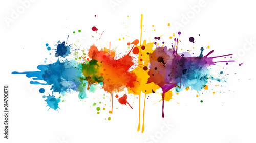 Colorful Paint Splatter on white Backgroundred, paint splash, Abstract Paint Splashes ,colorful splashes of water photo