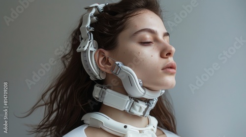 Cervical traction device, adjustable and comfortable. photo