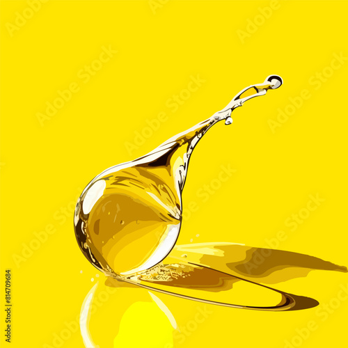 Oil drop or honey isolated on transparent background as industrial and petroleum concept. vector illustration.