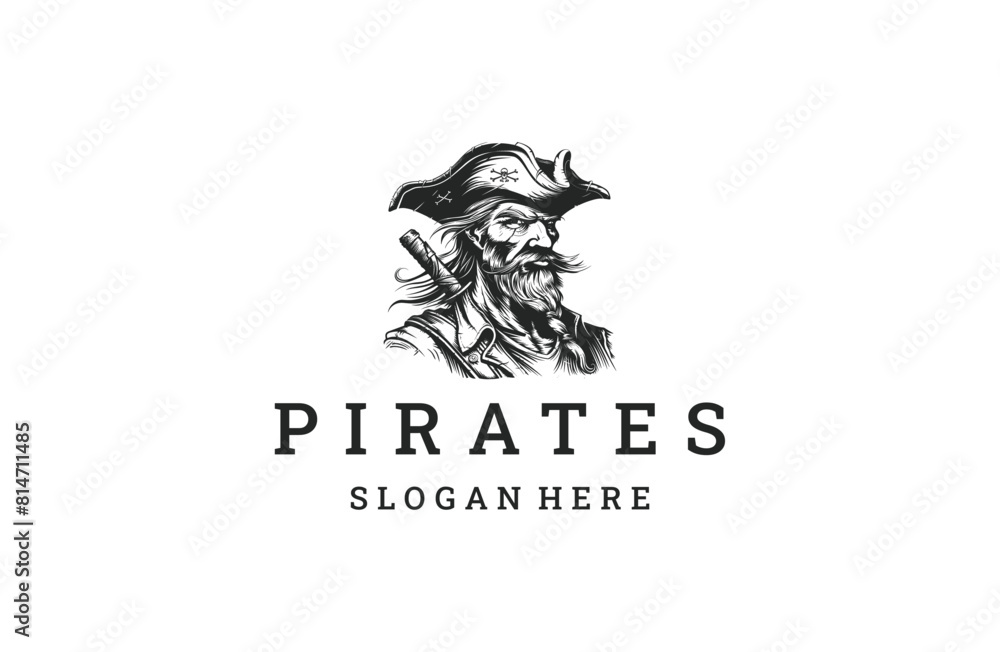 Pirates logo icon design template vector illustration Pirates logo icon design template vector illustration