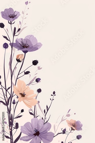 Delicate Floral Border for Adult Stationery Design Generative AI