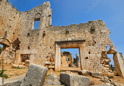 Ancient city Kanli divane located in Mersin province in Turkey photo