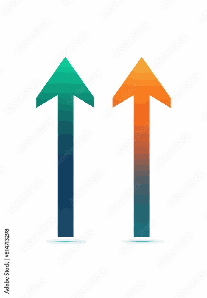 two arrows pointing in opposite directions on a white background two arrows pointing in opposite directions on a white background