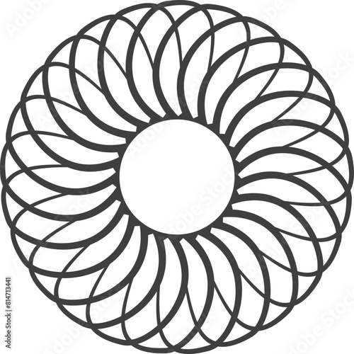 Spiral and swirl motion twisting circles design element set. (ID: 814713441)
