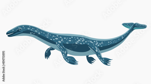 Plesiosaur ancient water animal. Aquatic dinosaur mar