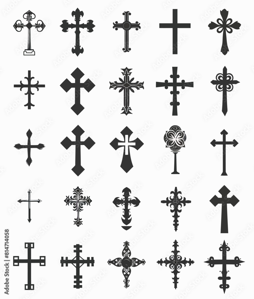 a set of different crosses on a white background a set of different crosses on a white background