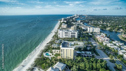 Naples, Florida - Panoramic aerial view of the beautiful city beach © jovannig