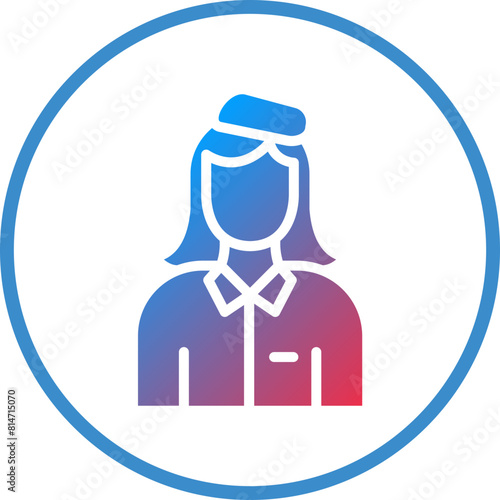Vector Design Air Hostess Icon Style