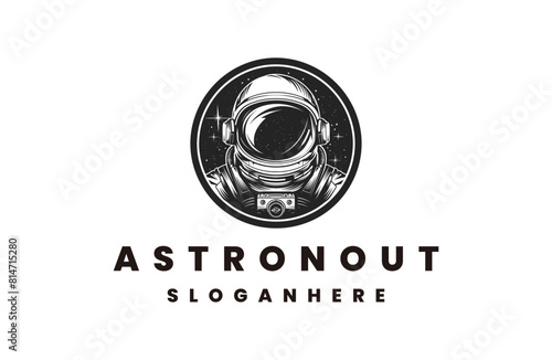 Astronaut logo icon design template vector illustration photo