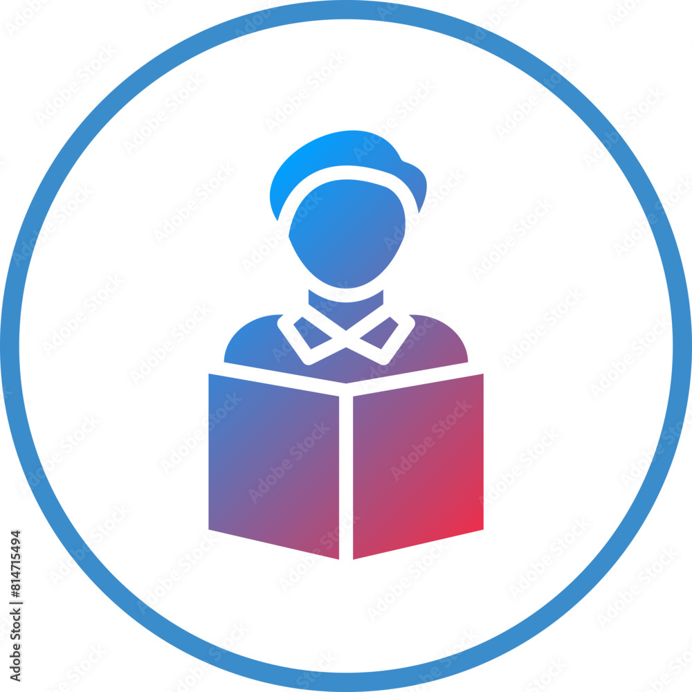 Vector Design Student Reading Book Icon Style Vector Design Student Reading Book Icon Style