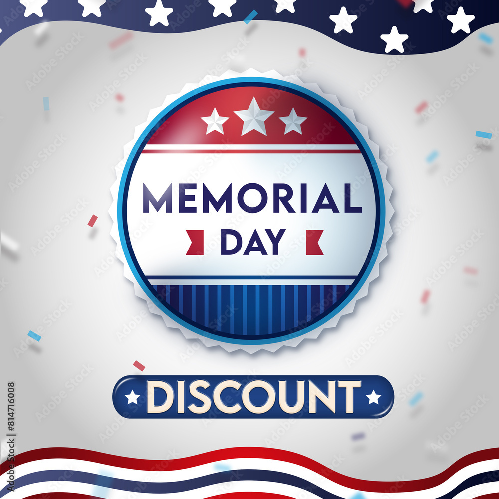 Memorial day discount badge design Memorial day discount badge design