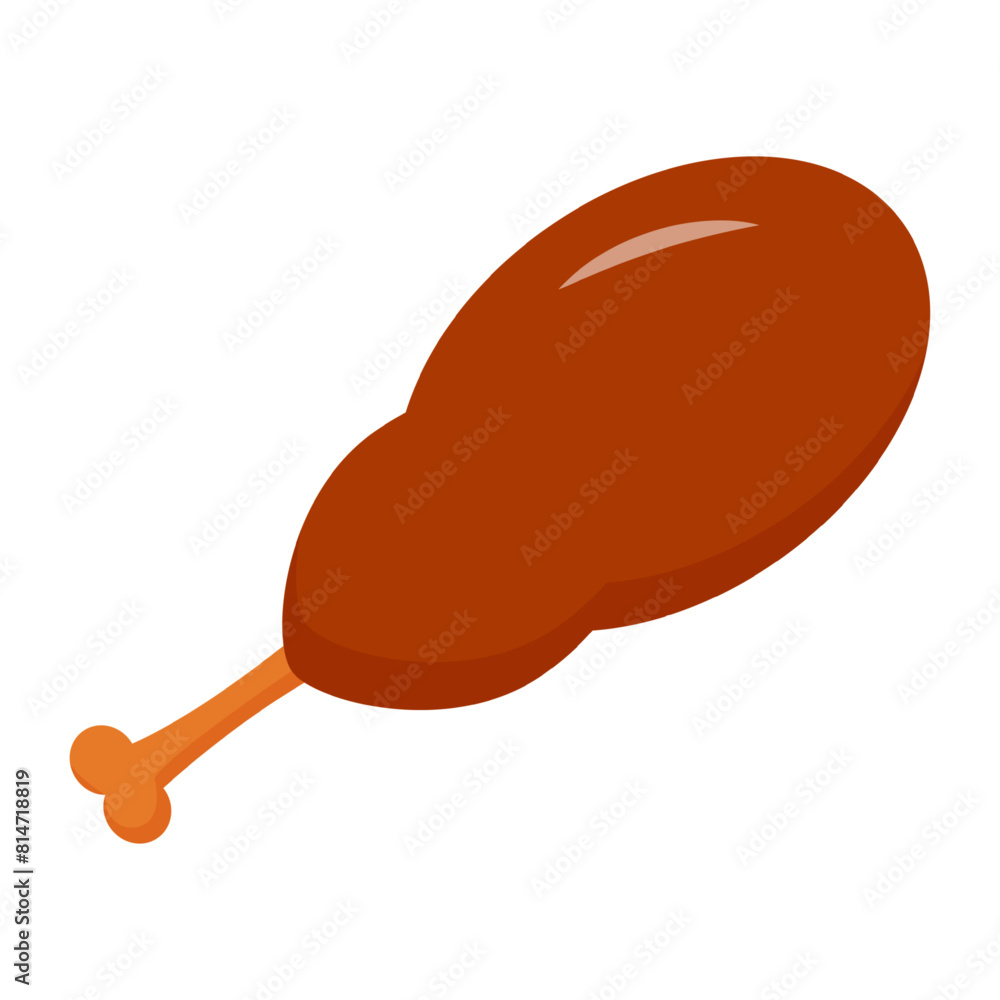 Vector illustration of chicken leg piece on transparent background Vector illustration of chicken leg piece on transparent background