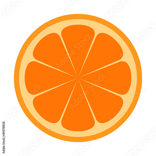 Vector illustration of orange slice on transparent background