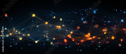An interactive style 3D dot vector background where dots connect and disconnect based on viewer movement, simulating a network or web