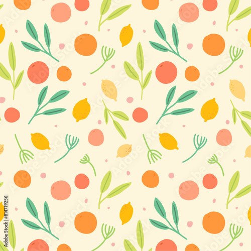 Estampado dibujado a mano de cítricos