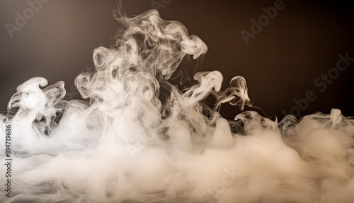 studio show with white smoke on black background abstract backdrop modern and classic style product presentation with copy space