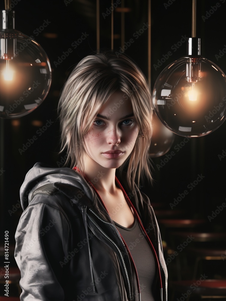 Naklejka premium woman with disco ball