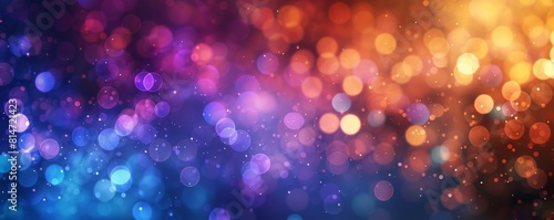 Blurred multicolor bokeh lights banner