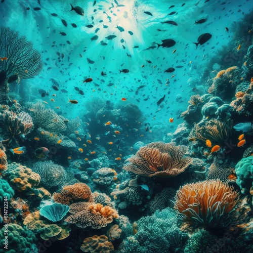 Beautiful Coral Reef Scenery  Underwater Marvel