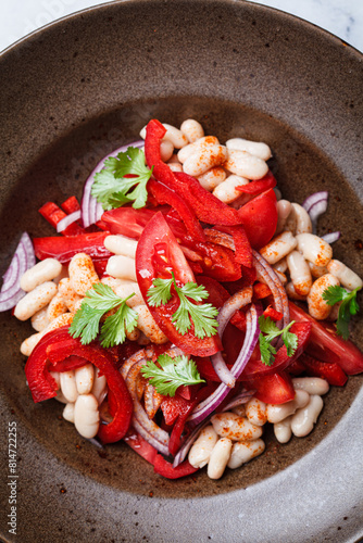Piyaz - Turkish salad with white beans, tomatoes and red onion.