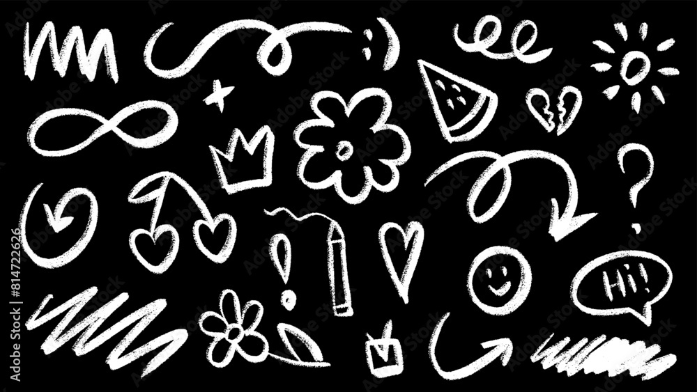 Hand drawn chalk doodles Hand drawn chalk doodles