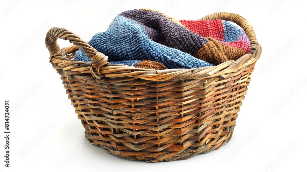 Obraz premium Basket: A container for holding dirty clothing until it is washed.
