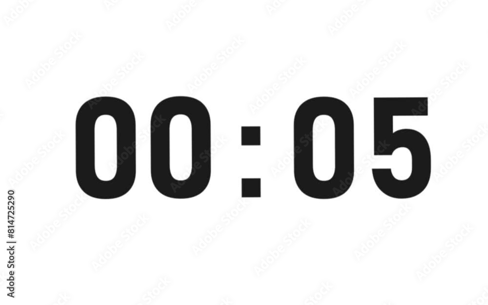Countdown Timer with Various Effects on White Background Countdown Timer with Various Effects on White Background