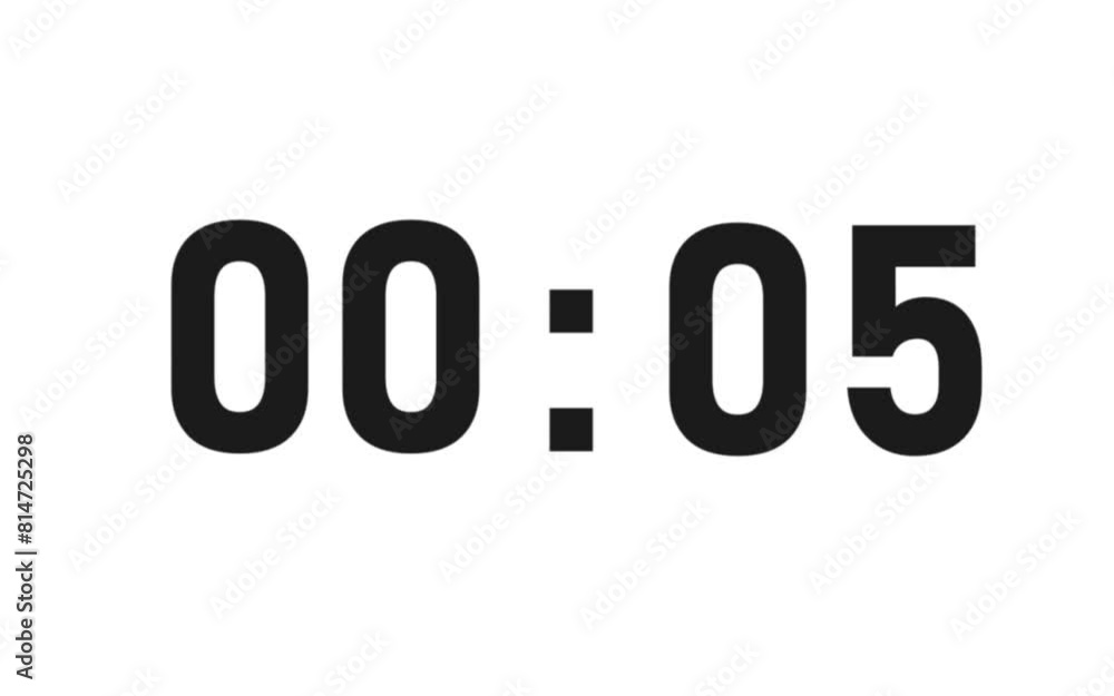 Countdown Timer with Various Effects on White Background Countdown Timer with Various Effects on White Background