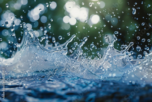 water drops on blue background