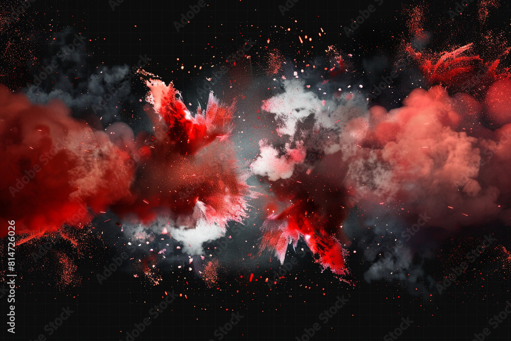 explosion of red and black