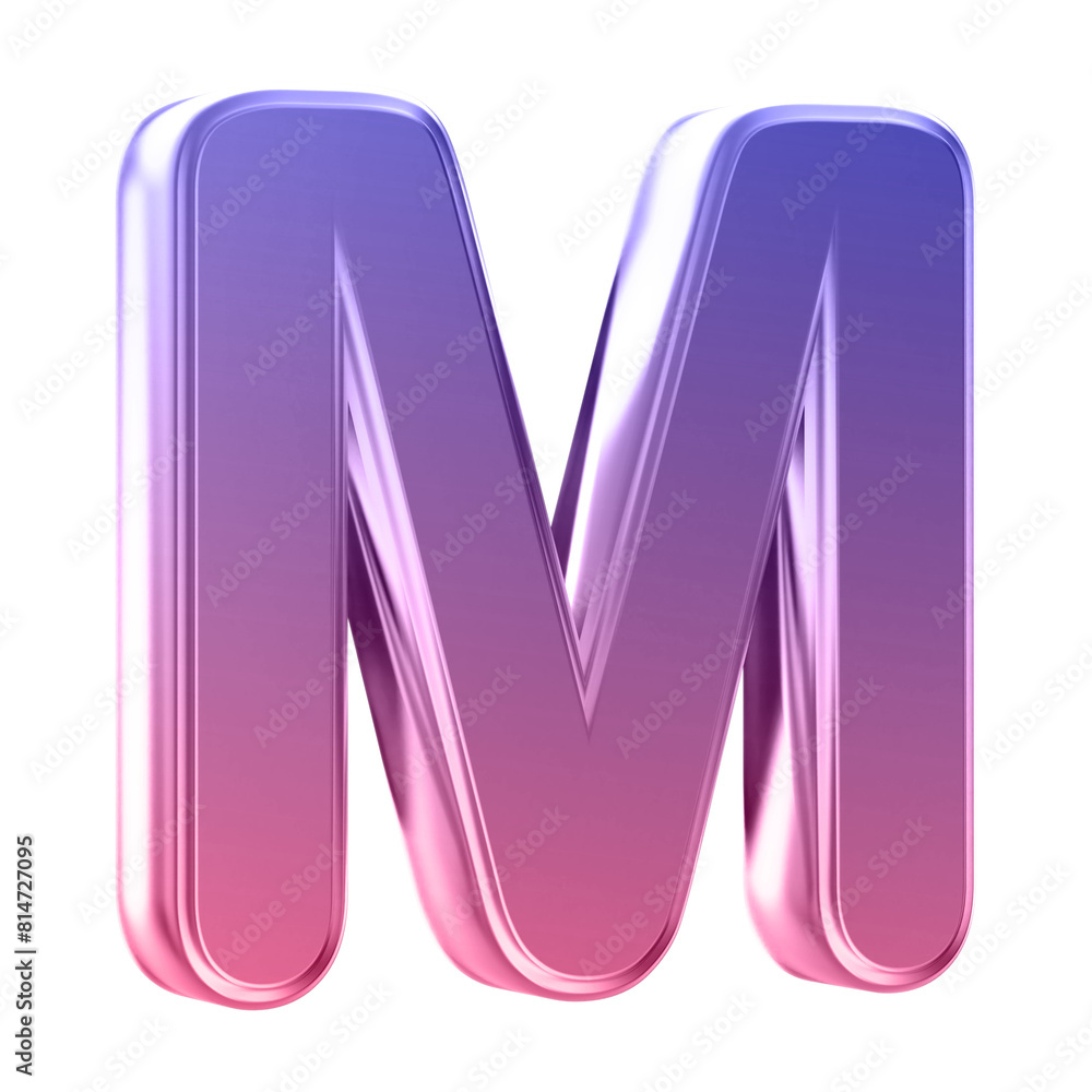 Gradient 3D Font Letter M uppercase Gradient 3D Font Letter M uppercase