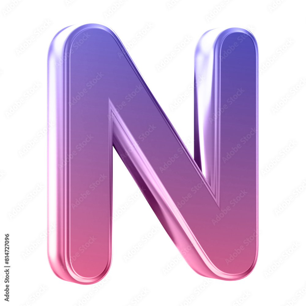Gradient 3D Font Letter N uppercase Gradient 3D Font Letter N uppercase