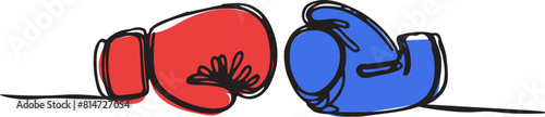  single line drawing of boxing gloves 