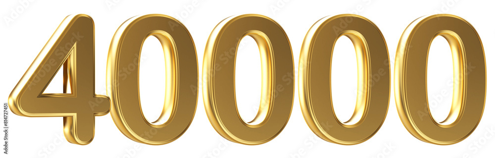 40k follower Gold 3D Number 40k follower Gold 3D Number
