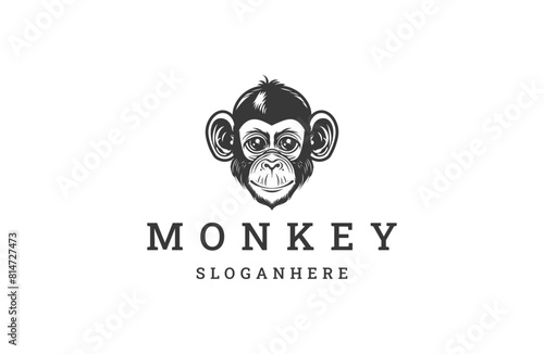 Monkey logo icon design template vector illustration