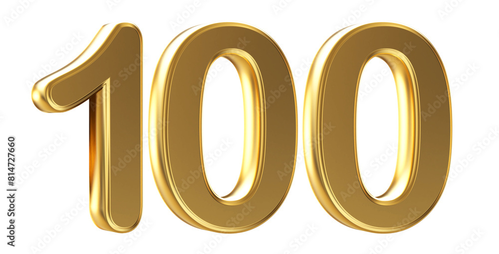 Gold 3D Number 100 Gold 3D Number 100