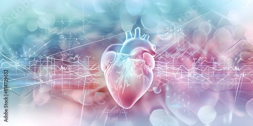 Medical heart health care background with human heart cardiogram. Concept Medical Science, Heart Health, Cardiogram, Health Care, Human Anatomy