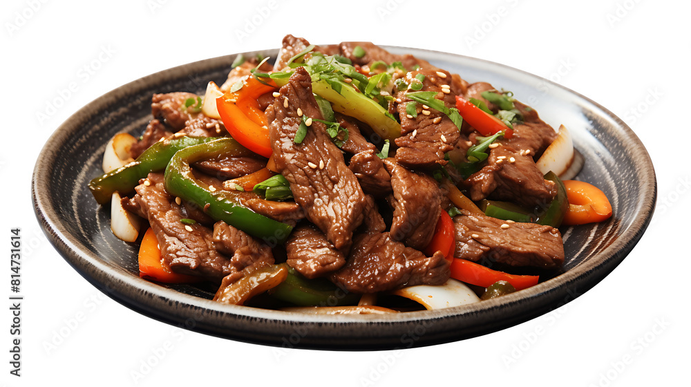 Beef stir-fry with a transparent background. Beef stir-fry with a transparent background.