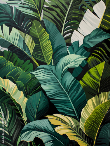 Wallpaper Mural Tropical Leaf Patterns: Detailed Botanical Illustration Torontodigital.ca