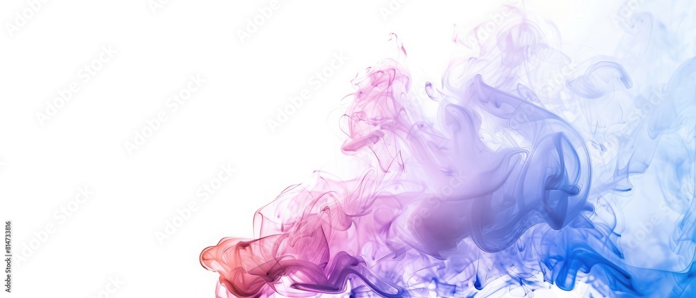 Art Abstract smoke painting blots background, Alcohol ink colors, Marble horizontal texture ,Dense multicolored smoke on a white isolated background, The colorful dye in the water
