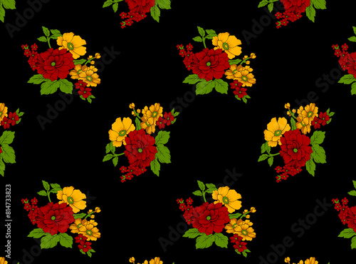 Digital textile Flower design with beautiful colour 