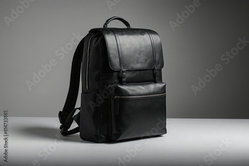 a sleek, black backpack with clean lines and a modern silhouette