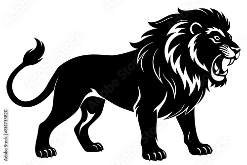 lion line art silhouette illustration © Shiju Graphics