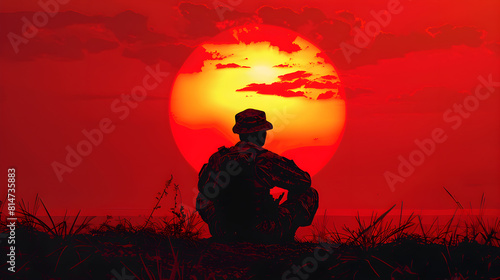 silhouette of a soldier in the Biafra army  National Army Day  world Soldier Day  Generative Ai